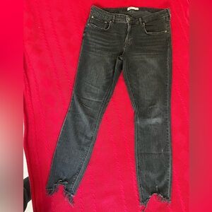 Zara Distressed Black Skinny Jeans